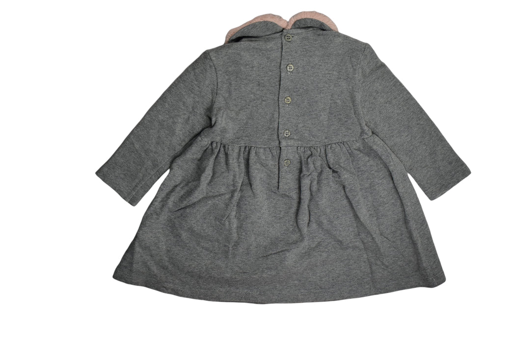 A Grey Long Sleeve Dresses from Il Gufo in size 12-18M for girl. (Back View)