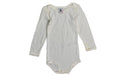 A White Bodysuits from Petit Bateau in size 12-18M for girl. (Front View)