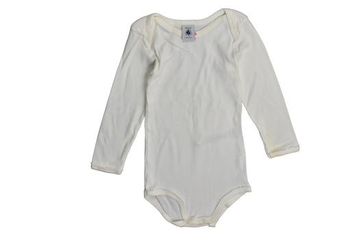 A White Bodysuits from Petit Bateau in size 12-18M for girl. (Front View)