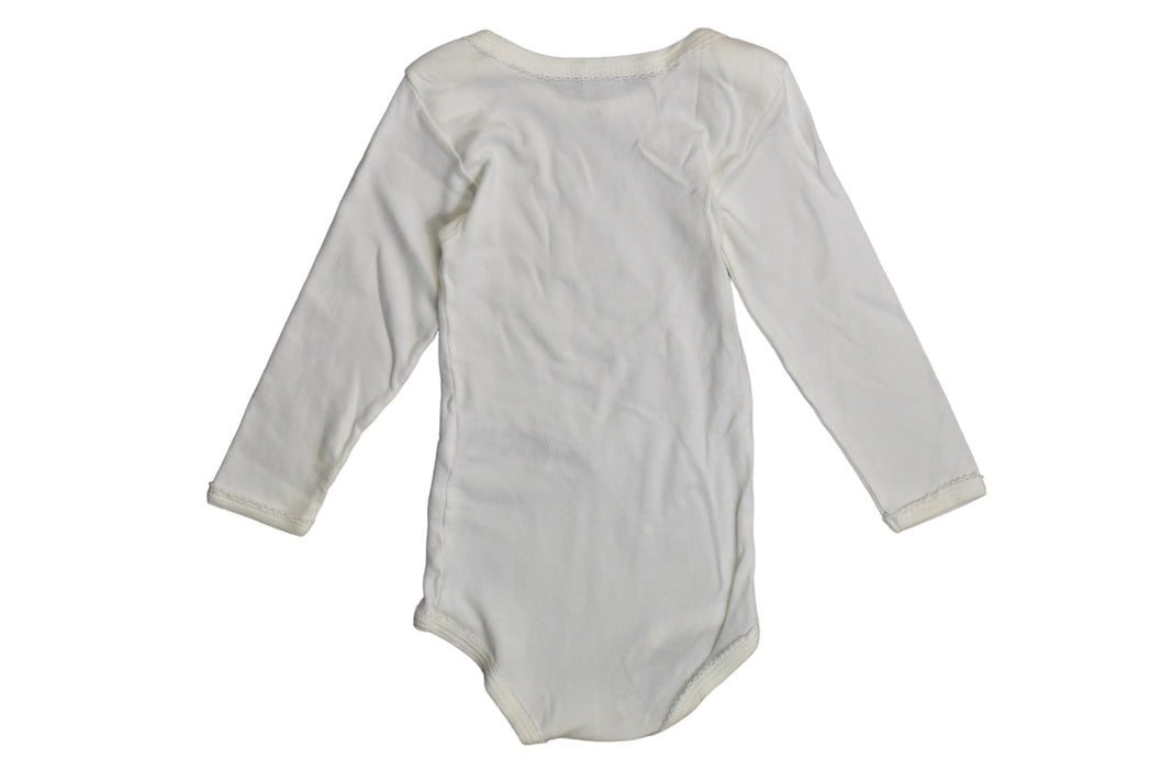 A White Bodysuits from Petit Bateau in size 12-18M for girl. (Back View)