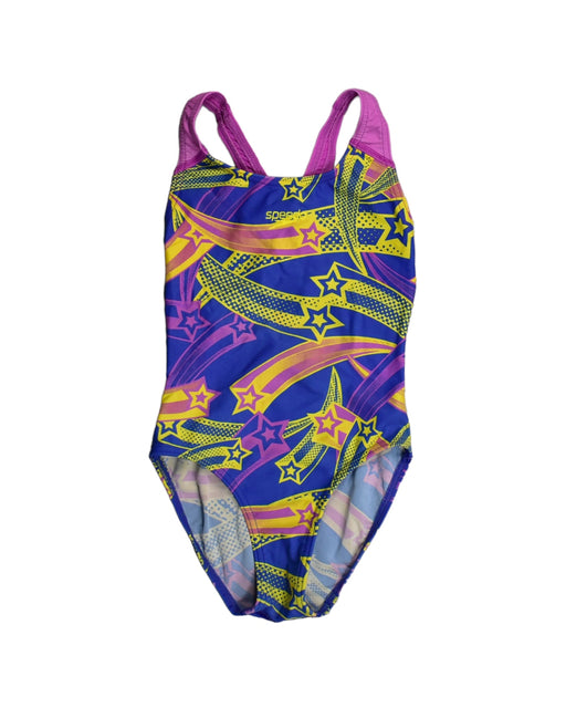A Blue Swimsuits from Speedo in size 6T for girl. (Front View)
