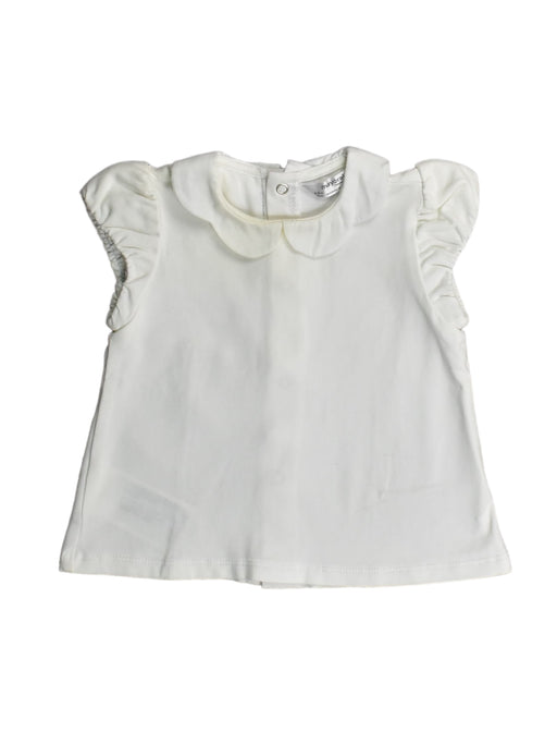 A White Short Sleeve Tops from Mayoral in size 3-6M for girl. (Front View)