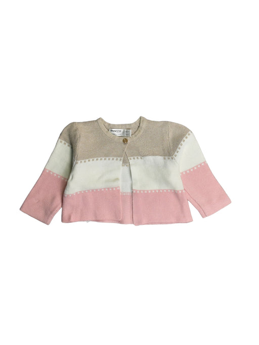 A Pink Cardigans from Mayoral in size 3-6M for girl. (Front View)