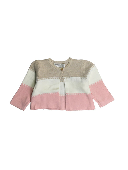 A Pink Cardigans from Mayoral in size 3-6M for girl. (Front View)