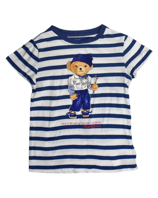 A White T Shirts from Polo Ralph Lauren in size 5T for girl. (Front View)