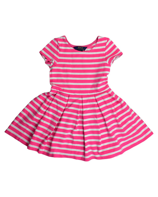 A Pink Short Sleeve Dresses from Polo Ralph Lauren in size 5T for girl. (Front View)