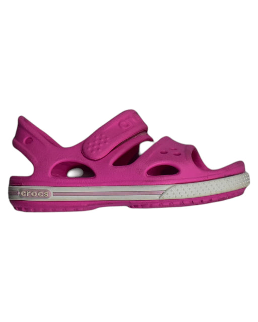 A Pink Sandals from Crocs in size 18-24M for girl. (Front View)