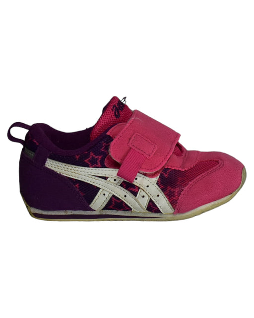A Pink Sneakers from ASICS in size 3T for girl. (Front View)