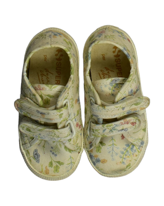 A Yellow Sneakers from Superga in size 3T for girl. (Back View)