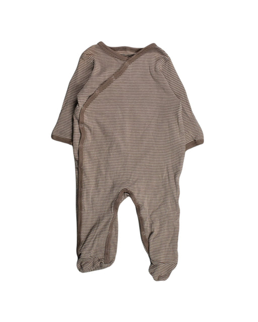 A Brown Onesies from Le Petit Society in size 6-12M for neutral. (Front View)