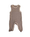 A Brown Sleeveless Bodysuits from Le Petit Society in size 0-3M for neutral. (Front View)