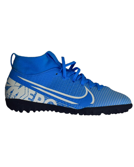 A Blue Cleats/Soccer Shoes from Nike in size 11Y for boy. (Front View)