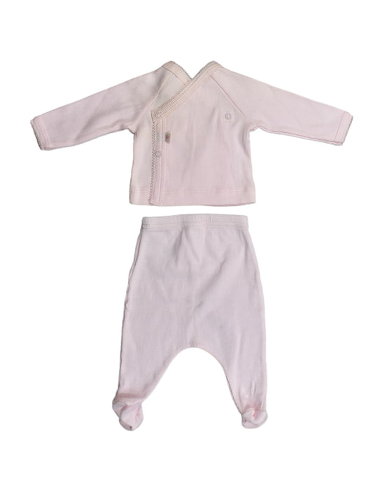 A Pink Pyjama Sets from Petit Bateau in size Newborn for girl. (Back View)