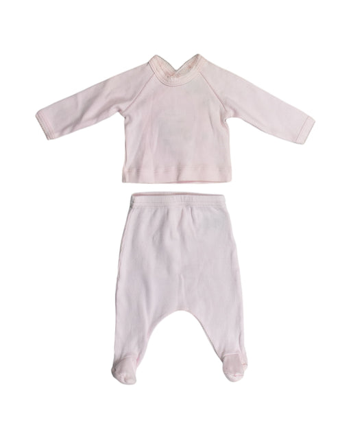 A Pink Pyjama Sets from Petit Bateau in size Newborn for girl. (Front View)
