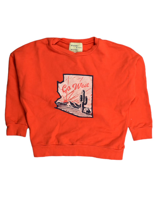A Orange Sweatshirts from Wander & Wonder in size 4T for boy. (Front View)