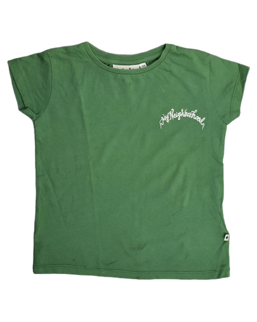 A Green T Shirts from Molo in size 4T for boy. (Front View)