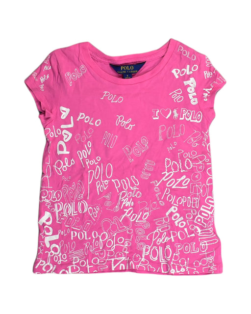 A Pink T Shirts from Polo Ralph Lauren in size 5T for girl. (Front View)