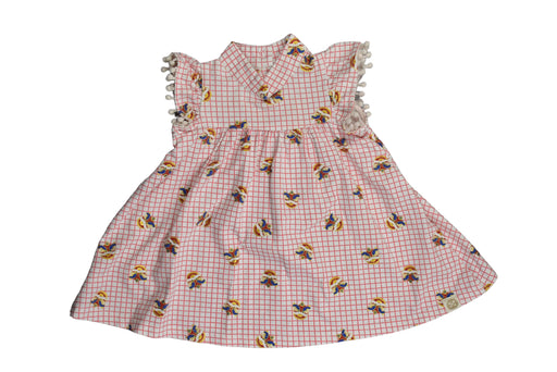 A White Sleeveless Dresses from Le Petit Society in size 0-3M for girl. (Front View)