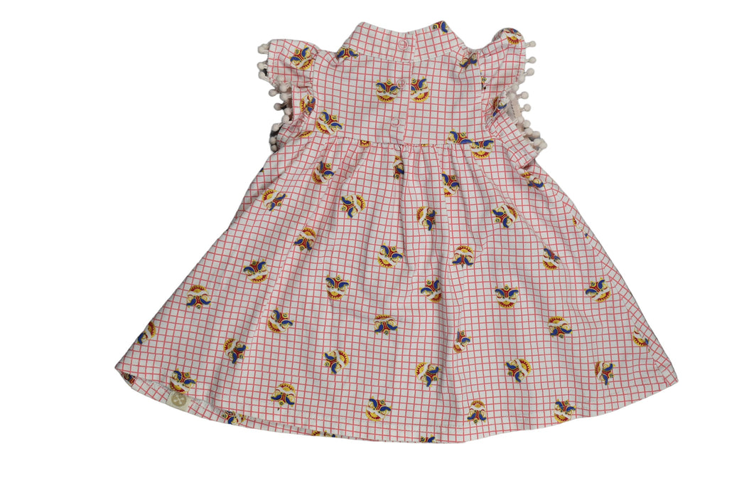 A White Sleeveless Dresses from Le Petit Society in size 0-3M for girl. (Back View)