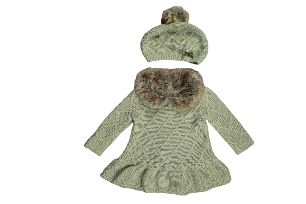 A Green Dress Sets from Tahari in size 3-6M for girl. (Front View)