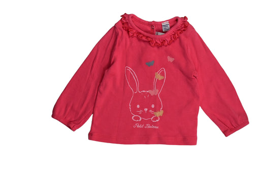 A Red Long Sleeve Tops from Petit Bateau in size 3-6M for girl. (Front View)