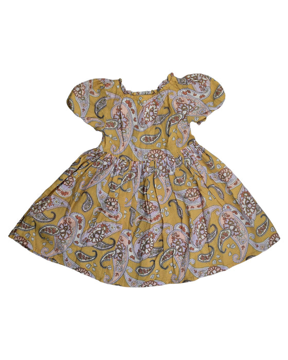 A Yellow Short Sleeve Dresses from Seed in size 18-24M for girl. (Back View)