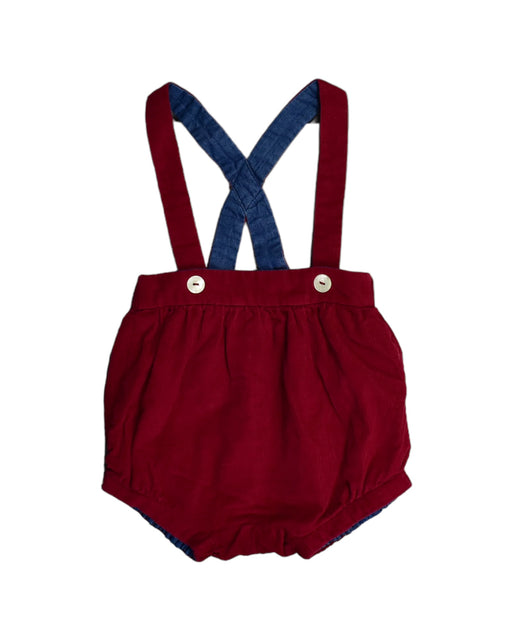 A Red Overall Shorts from Jacadi in size 6-12M for girl. (Front View)