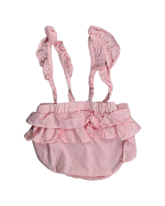 A Pink Overall Shorts from Jacadi in size 3-6M for girl. (Back View)