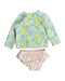 A Blue Swim Sets from Tucker & Tate in size 3-6M for girl. (Front View)