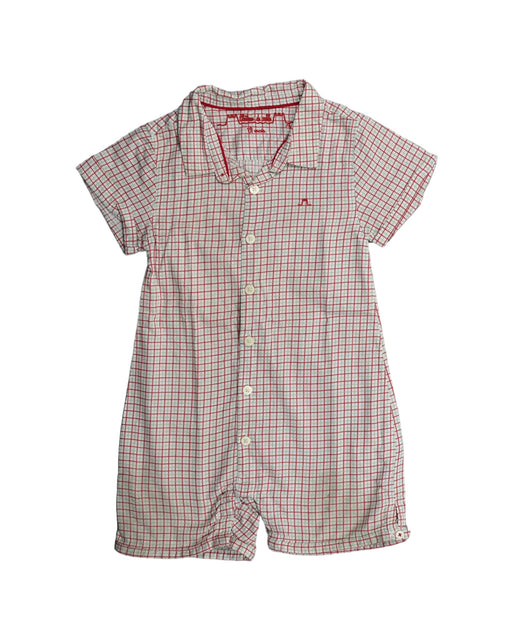 A Red Rompers from Chateau de Sable in size 6-12M for girl. (Front View)