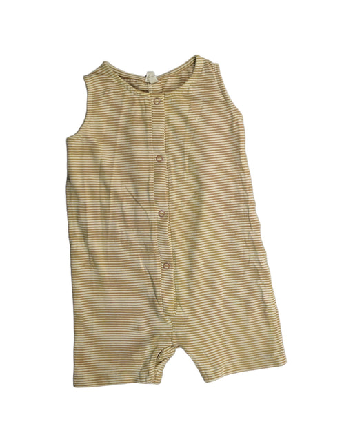 A Gold Rompers from Gray Label in size 12-18M for neutral. (Front View)