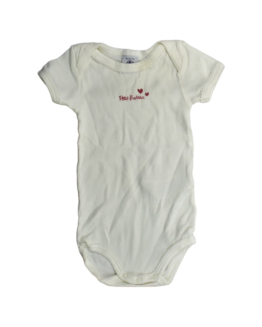 A White Bodysuits from Petit Bateau in size 3-6M for girl. (Front View)
