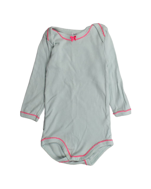 A Green Bodysuits from Petit Bateau in size 6-12M for girl. (Front View)