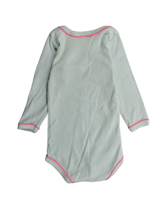A Green Long Sleeve Bodysuits from Petit Bateau in size 6-12M for girl. (Back View)
