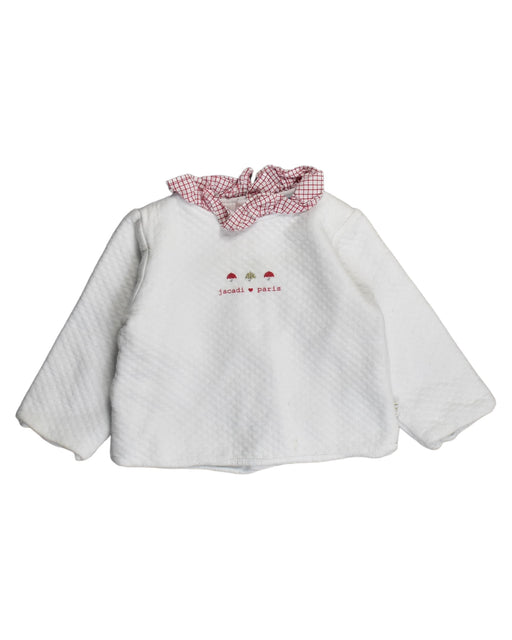 A White Long Sleeve Tops from Jacadi in size 6-12M for girl. (Front View)