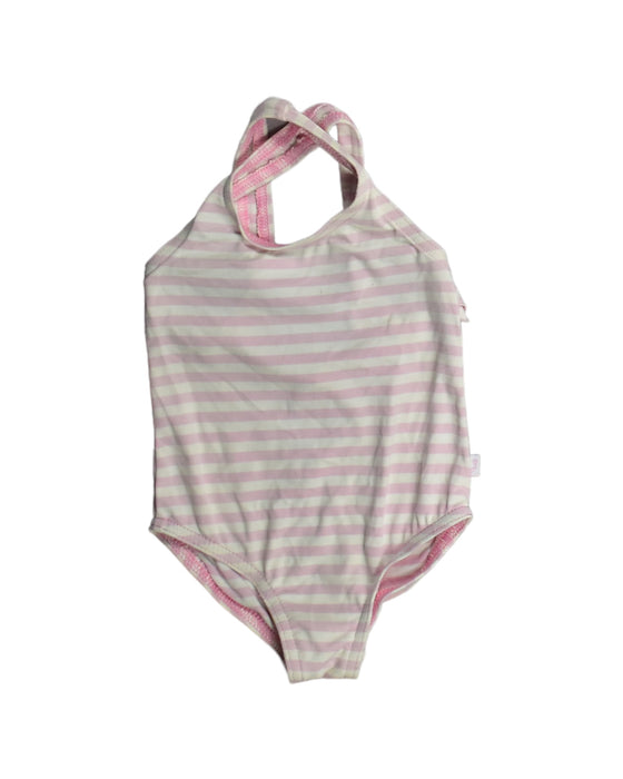 A Pink Swimsuits from Jacadi in size 3-6M for girl. (Front View)
