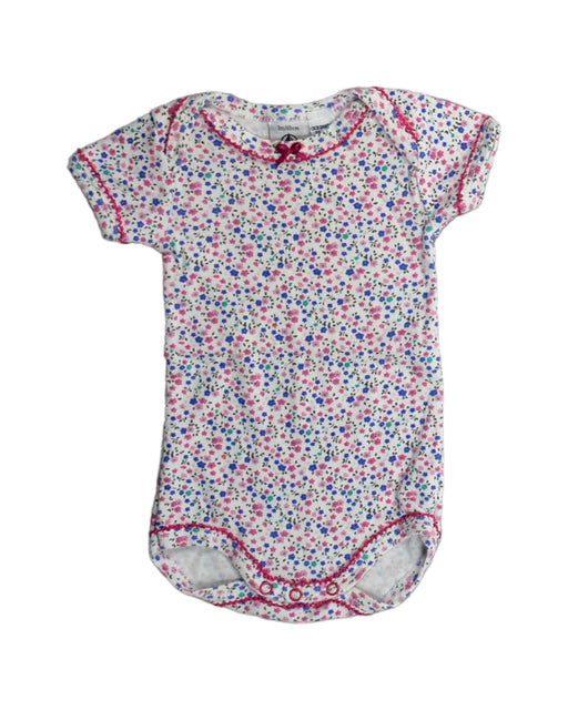 A White Bodysuits from Petit Bateau in size 0-3M for girl. (Front View)
