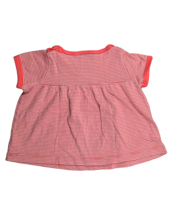 A Red Short Sleeve Tops from Petit Bateau in size 3-6M for girl. (Back View)