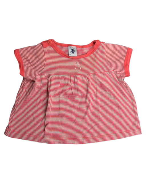 A Red Short Sleeve Tops from Petit Bateau in size 3-6M for girl. (Front View)