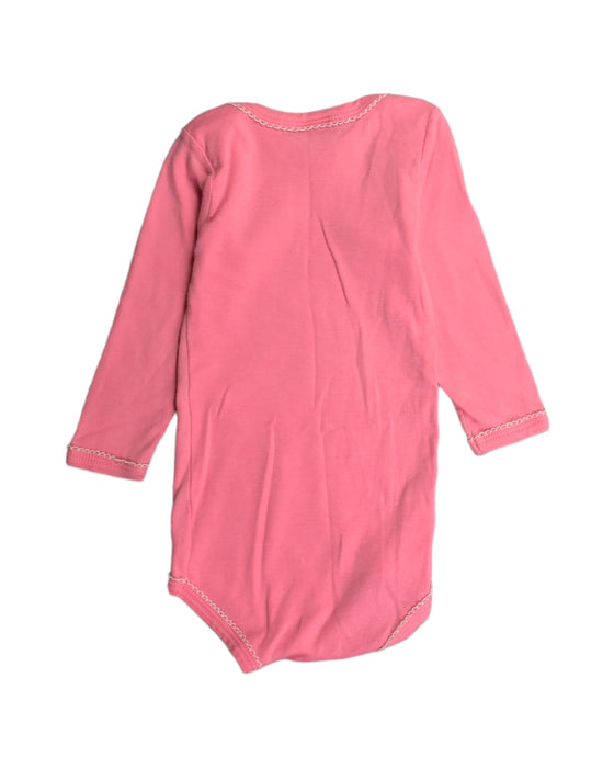 A Pink Long Sleeve Bodysuits from Petit Bateau in size 6-12M for girl. (Back View)