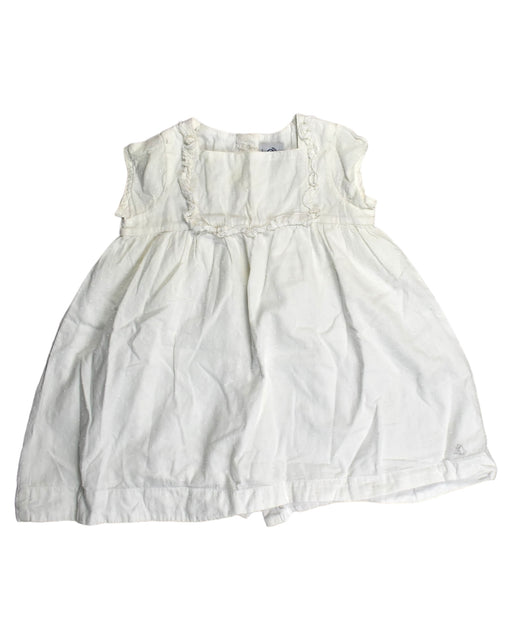 A White Sleeveless Dresses from Petit Bateau in size 18-24M for girl. (Front View)