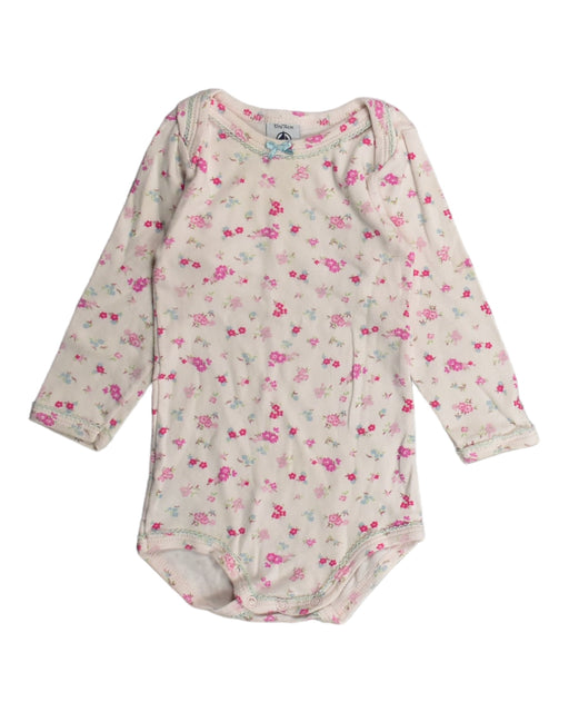 A Pink Bodysuits from Petit Bateau in size 6-12M for girl. (Front View)