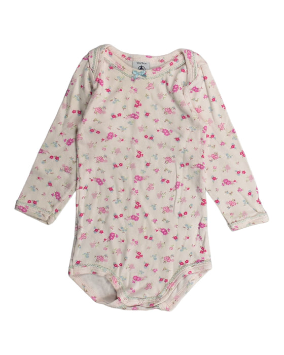 A Pink Bodysuits from Petit Bateau in size 6-12M for girl. (Front View)