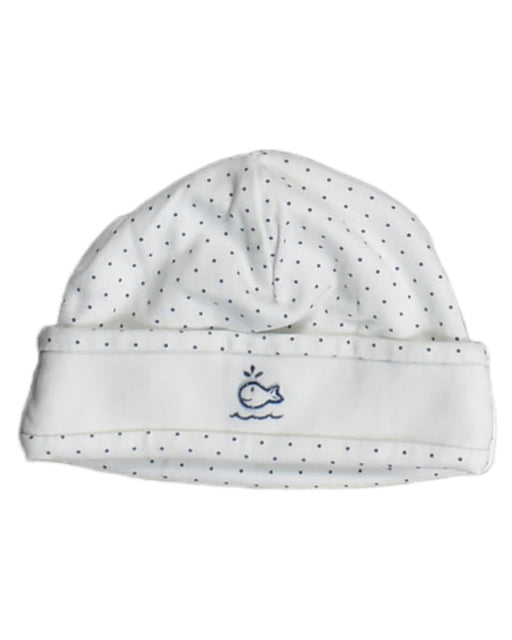 A White Beanies from Kissy Kissy in size 3-6M for boy. (Front View)