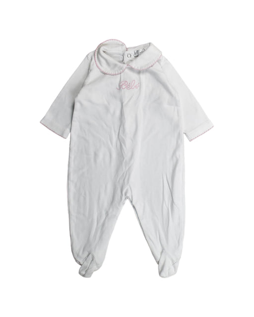 A White Onesies from Kissy Kissy in size 3-6M for girl. (Front View)