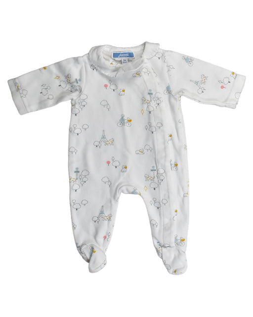A White Onesies from Jacadi in size 6-12M for girl. (Front View)