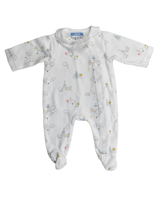 A White Onesies from Jacadi in size 6-12M for girl. (Front View)