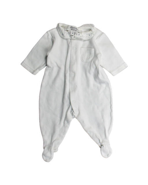 A White Onesies from Bonpoint in size Newborn for girl. (Front View)