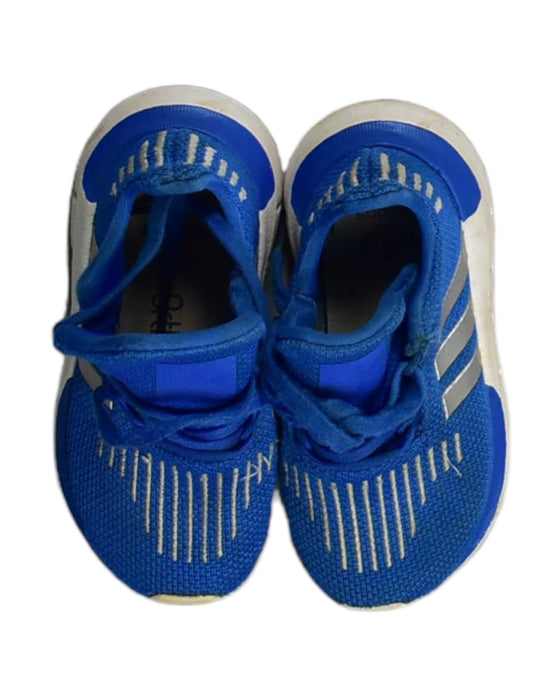 A Blue Sneakers from Adidas in size 13Y for boy. (Back View)