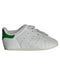 A White Sneakers from Adidas in size 3-6M for boy. (Front View)